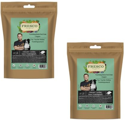 Fresco Martin Rütter Trainingsknöchelchen Vegan | Doppelpack | 2 x 150 g | Ergänzungsfuttermittel für Hunde | Natürlicher Monoproteinsnack auf pflanzlicher Basis | Als Belohnung