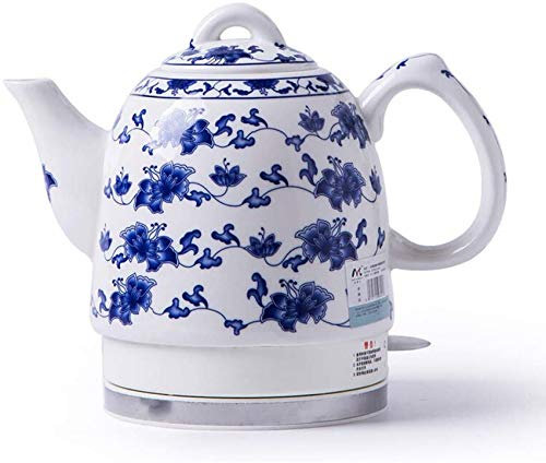 HNVBDOPAE Bollitore Elettrico in Ceramica, Teiera, Stile Retrò, 1,5 L, Brocca in Acciaio Inox, Senza Bpa, Spegnimento Automatico, Ebollizirapida, Base Rimovibile, Asciugatura a 1350 W/B/un