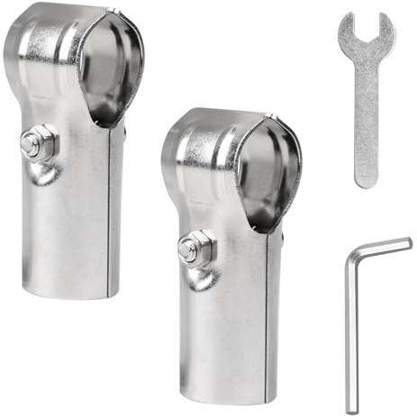 MIGUBIGU 2PCS Rohrverbinder 25mm Edelstahl mit Maulschlüssel,T-rohr Klemme | 25mm, Endklemme Panel T-klemme, T Verbindung Rohr für Alu-roh r, Kleiderstange, Geländer, für Rundrohranschluss