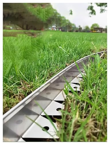Bordure de paysage en acier inoxydable – Robuste, antirouille, solution anti-creusement pour pelouses, parterres de fleurs et bordures de gravier