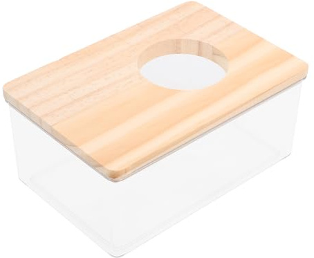 TOGEVAL Acryl Hamster Sandbadbox Transparent 15x10x5,5cm Sandbadbehälter Für Hamster Meerschweinchen Und Kleine Nagetiere Haustierbadewanne Spiel Und Badeplatz