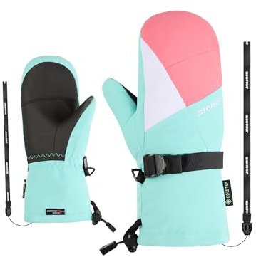 Ziener LANIC-Z - Guanti da sci per bambini | Gore-Tex, polsino lungo, extra caldo, sorbetto di fragola, 3