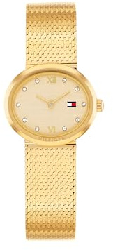 Tommy Hilfiger Women's 2-Hand Quartz Watch - Oval-Shaped Case, Crystal Markers - Link Bracelet - Dress Casual Look - Gift for Her 25mm