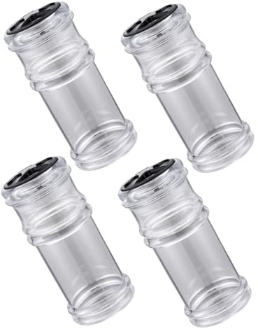TOGEVAL Contenitori Multiuso Set 4 Bottiglie in Ps Nero per Spezie Design Semplice e Pratico per Condimenti per Decorazione Cucina