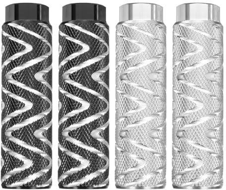 QUARKZMAN 2 par cykelpegs aluminiumlegering bakre stuntpegs halkskydd fotpedaler passar för 3/8 axlar för mountainbike BMX svart & silver