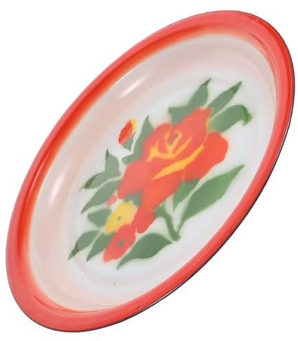 TOGEVAL Assiette Émaillée 30 CM Style Chinois Double Plateau de Service Multifonctionnel pour Dessert et Thé Assiette de Service Vintage pour Maison et Restaurant
