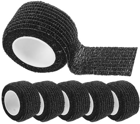 FOMIYES Ruban Adhésif de Protection pour Pieds de Meubles en Tissu Non Tissé et Spandex Noir, du Bruit et Friction, Lot de 6 Rouleaux pour Chaise et Mobilier en Bois