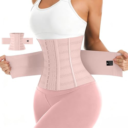 JXCTNNU Svettbälte midja träningsliner träningsbälte uppstramande kvinnor och män bantning magbälte midja tränare, rosa, 2XL (80-88kg)