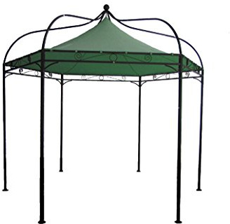 DEGAMO Ersatzdach Dachplane für Pavillon Modena 6-eckig, dunkelgrün, wasserdicht