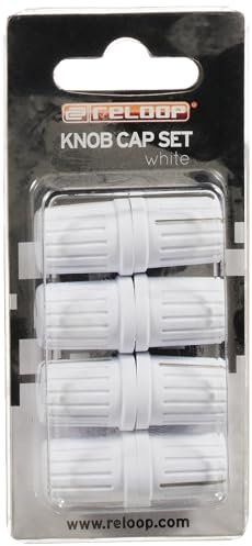 Reloop Knob Cap Set white - 8 boutons, Revêtement en caoutchouc pour une meilleure prise en main, Compatible avec la plupart des mixeurs et contrôleurs pour DJ, blanc