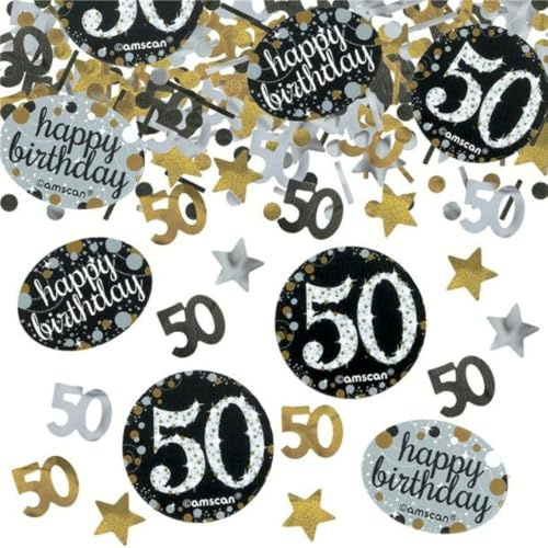 Amscan 360191 - Konfetti 50 Sparkling Celebration, 34 g, Streudeko, Happy Birthday, Geburtstag, Tischdekoration