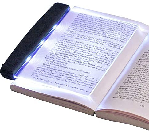 Flat Book Lights for Reading at Night, LED Book Page Reading Light, Rechargeable Bookmark Book Lamp Eye Care Book Full Page Light with Two-Level Brightness Adjustment, Full Page Illuminator for Reader