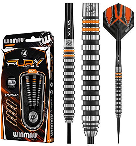 WINMAU Fury 26 Gramm Profi Wolfram Steeltip Dartpfeile Set mit Flights und Schäfte