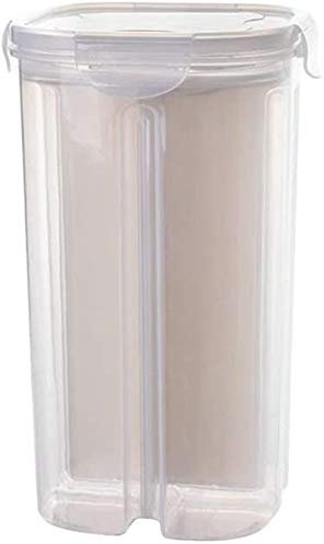 MRZJ Contenitori per alimenti, 3 l, con coperchio ermetico, in plastica resistente, senza BPA, scomparto rimovibile, bianco