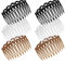 Sibba Lot de 6 Peignes à cheveux pour femme en plastique pour Cheveux Coloris Noir Transparent Café foncé