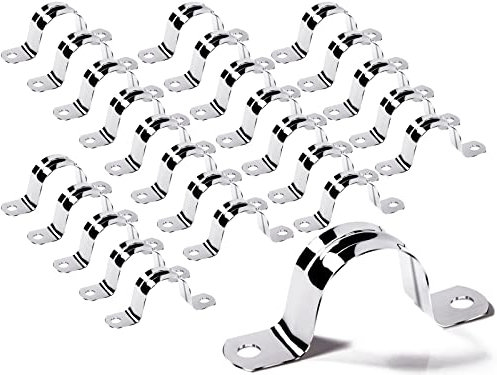 Lonely High Heels Morsetto a sella a U, 25 pezzi, 32 mm, clip da parete per tubo flessibile in acciaio inox 304, per staffa di fissaggio di tubi a gas, acqua o installazione di tubi flessibili (M32)