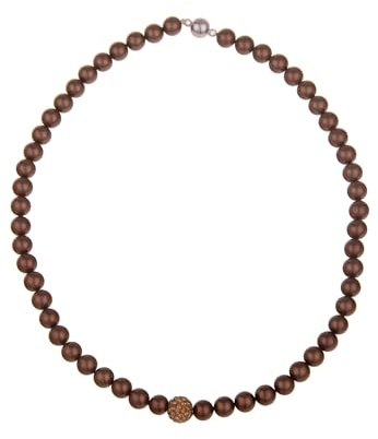 Leslii Damen-Kette Perlen-Collier kurze Perlen-Kette Glitzer Strass-Kugel Magnet-Verschluss