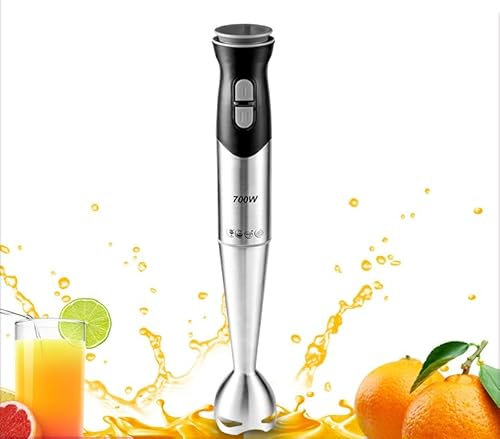 Immersion Hand Blender, Powerful 500W Handheld Stick Blender With 304 Stainless Steel Blades, Chopper, Beaker, Whisk For Smoothie, Sauces Red, Puree, Soup