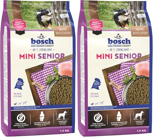 Bosch HPC Mini Senior | Aliments secs pour Chiens âgés de Petites Races (jusqu'à 15 kg) | 1 x 2,5kg (Lot de 2)