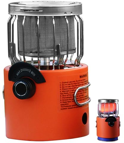 Riscaldatore per tenda, a propano, portatile, a basso consumo, a basso rumore, compatto, regolabile, ammortizzatore da campeggio per esterni