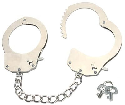 JTKREW Menottes en Métal avec Clés Accessoire Cosplay Menotté Menottes Professionnelles Jouet pour Le Jeu Rôle la Police Costumes Fête Halloween