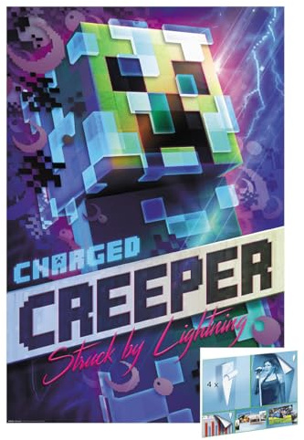 Close Up Minecraft – Affisch (Charged Creeper) (61 cm x 91,5 cm)