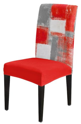 Stuhlhussen im Retro-Landhausstil, Esszimmer-Sitzbezüge aus Spandex, Stretch, für Zuhause, Büro, Schreibtischstuhl-Bezugsset, HZF03741, 6-teilig