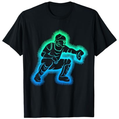 Baseball Motiv Geschenkideen Baseball Catcher Jungen Kinder T-Shirt Schwarz S Klassisch geschnitten, Baseball-Motiv, Rundhals-Ausschnitt, Pull-On, Polyester 100%
