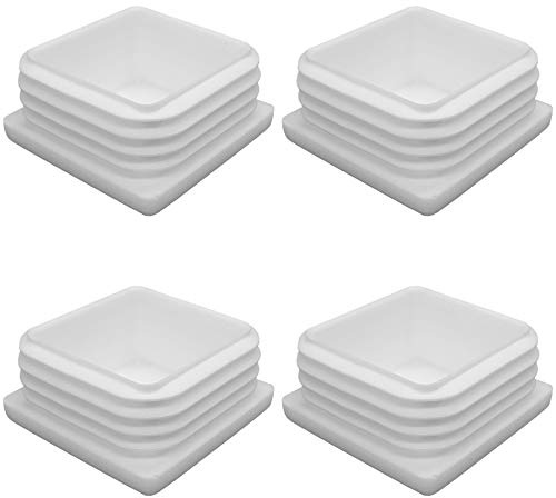 Enkotrade Bouchons à lamelles blancs pour tubes carrés, cache tube en plastique polyéthylène de qualité supérieure, bouchons d'extrémité, capuchons - Bouchons de tube carrés (4, 100 x 100 mm)