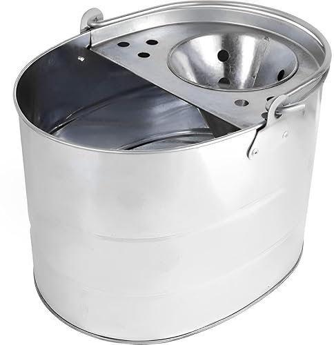 PNJB Industrial Reinforced Galvanised Steel Mop Bucket, Durability and Long-Lasting, Extra-Thick Handle, Versatile Bucket, Heavy-Duty Tasks, 13-Liter