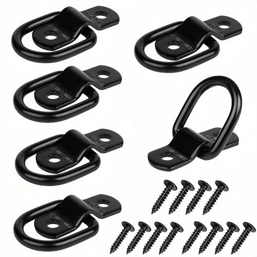 WizeFolk 6 Pezzi D Anello di Ancoraggio, Robusto Ganci per Rimorchio Anello Ancoraggio con 12 Viti, Caricare 1088 kg, Carichi su Barche Attrezzatura da Campeggio Rimorchio per Auto