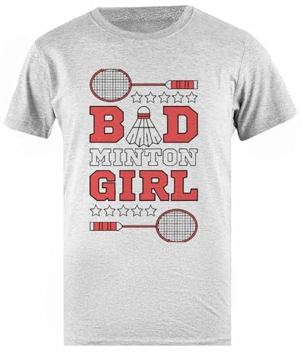 Bad Girl Badminton Girl Basic Bomullsgrå T-Shirt För Män