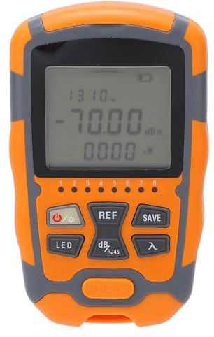 Optical Fiber Power Meter Portable 850-1650nm -70-10dBm Range with LED Light for Fiber Optic Cable Testing