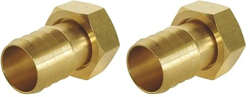 SOMATHERM FOR YOU, Raccord cannelé droit 1/2 avec écrou tournant pour tuyau d'arrosage Ø15mm - Corps en laiton durable, facile à connecter, idéal pour l'extérieur (Lot de 2)