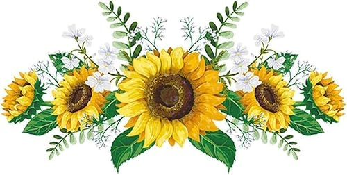 Autocollants muraux tournesol à décoller et à coller - Décoration murale - Amovible et imperméable - Pour salon, salle de bain, traitements muraux et fournitures murales