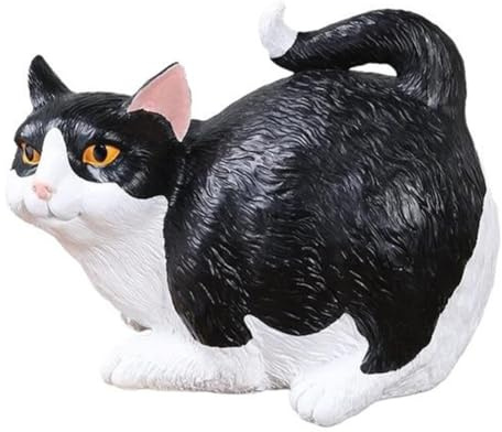 Fuhjythy Taschentuchhalter mit Katzenpopo - Quadratische Taschentuchbox mit Getigerter Katze, Süßes Badezimmerzubehör B