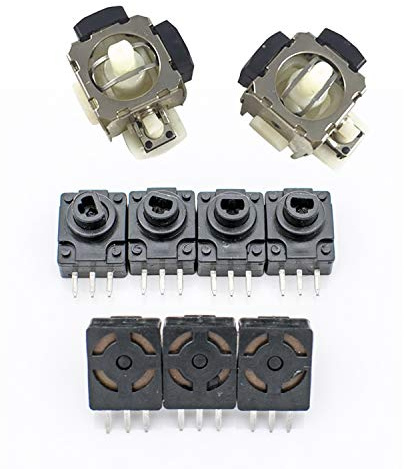 Bloepum 2 pezzi nero/Rt Button Keypad for & 2 pz 3D Analog Vibration Joystick Thumbstick for Ps2