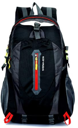 PORRASSO Zaino da Trekking Zaino Impermeabile 25L Zaini Hiking Backpack per Donna Uomo Campeggio Arrampicata Viaggio Sport Nero