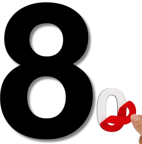 LEIASA | Numero Adesivo da Casa - 150 mm - Acciaio Inossidabile 304 - N° 8 - Numero per Appartamento/Hotel - Numerazione Porte - Numero Civico - Per Esterno e Interno - Numero 8 (8, 150 mm)