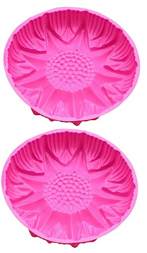 HEALEEP 2 Piezas Molde Para Pastel De Silicona Forma Girasol Herramienta Para Hornear Molde Para Hornear Pasteles De Cocina Para Reposteria Bizcochos De Cumpleaños