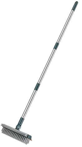 UTHCLO Brosse à Récurer pour Sol avec Raclette pour Nettoyage De Sols Et Murs Balai avec Raclette pour Élimination De Taches Et Traces Eau