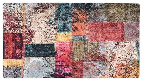 Eleganz Tapis patchwork lavable, 190 x 300 cm, antidérapant, en 100 % polyester, élégant et facile d'entretien, pour l'appartement et la maison