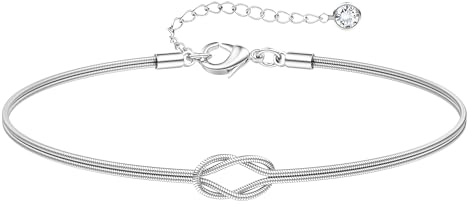 ORAZIO Bracciale Argento Donna Braccialetti Amicizia Bracciale Nodo D'amore Bracciali Acciaio Donna Regolabile Gioielli Regalo Per Fidanzato Fidanzata