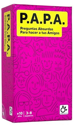 Mercurio - P.A.P.A. | Preguntas Absurdas para Hacer a Amigos | Juego de Mesa Divertido para Adultos y Grupos Grandes | 400 Cartas + Tablero de Puntuación | Ideal para Fiestas, Reuniones y Rompehielos