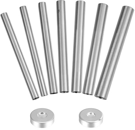 BENECREAT 9Pcs Domed Snap Rivet Setting Tools, 5/6/7/8/9/10/12mm Stainless Steel Rivet Setting Tools with Non Slip Base for Punch Hole and Install Rivet Button