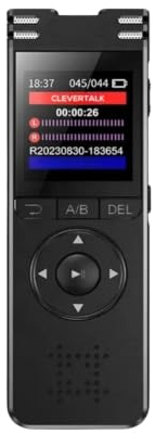 CleverTalk KI-Sprachrekorder | Sprachaktiviert | Web-Portal app.clevertalk.ai | Transkription und Zusammenfassungen | 128 GB | HD-Audio 1536kbps | USB-C