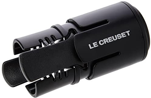 Le Creuset Air-Tight Champagne and Sparkling Wine Stopper, Fizz and Flavour Preserver, Anti-Leak, Model SW106, Black, 59140010007001, Medium