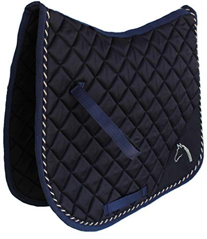 Pferd Equine gesteppt Englisch Sattel Pad Tack Trail Riding Marineblau 72 m01 F