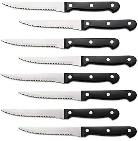 ALLWIN-HOUSEWARE W 8 Triple Rivet 4.5 Steak Knife Set, Black