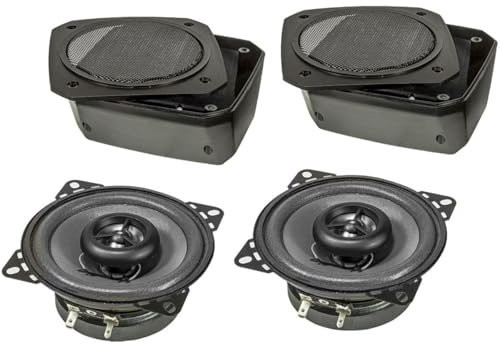 tomzz Audio 4000-010 Retro Look Aufbau Lautsprecher-Satz im Gehäuse DIN 100mm Lautsprecher 2-Wege Koaxial System 80 Watt